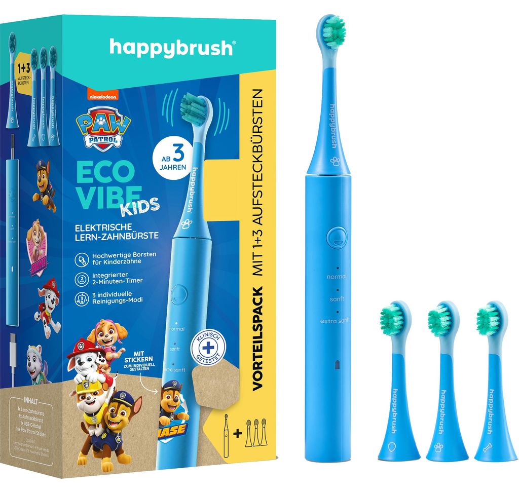 ECO VIBE KIDS Paw Patrol elektrische tandenborstel + 3 Productafbeelding 