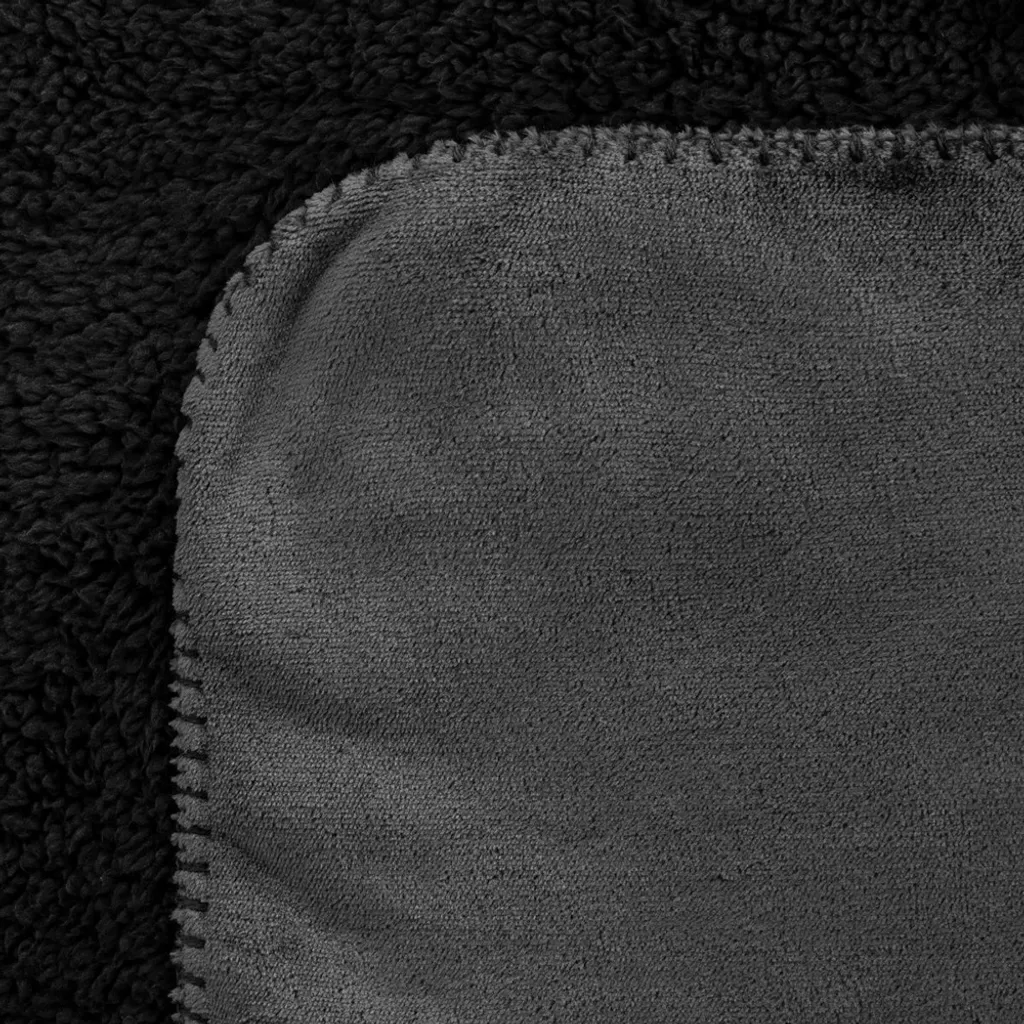 Couverture canapé TEDY noire 150x200 - Plaid texture bouclée douce - 4