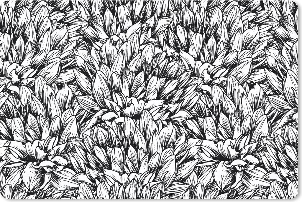 MuchoWow Schreibtischunterlage Blumen - Zentangle - Muster 60x40 cm - XXL Mauspad - Großes Mauspad