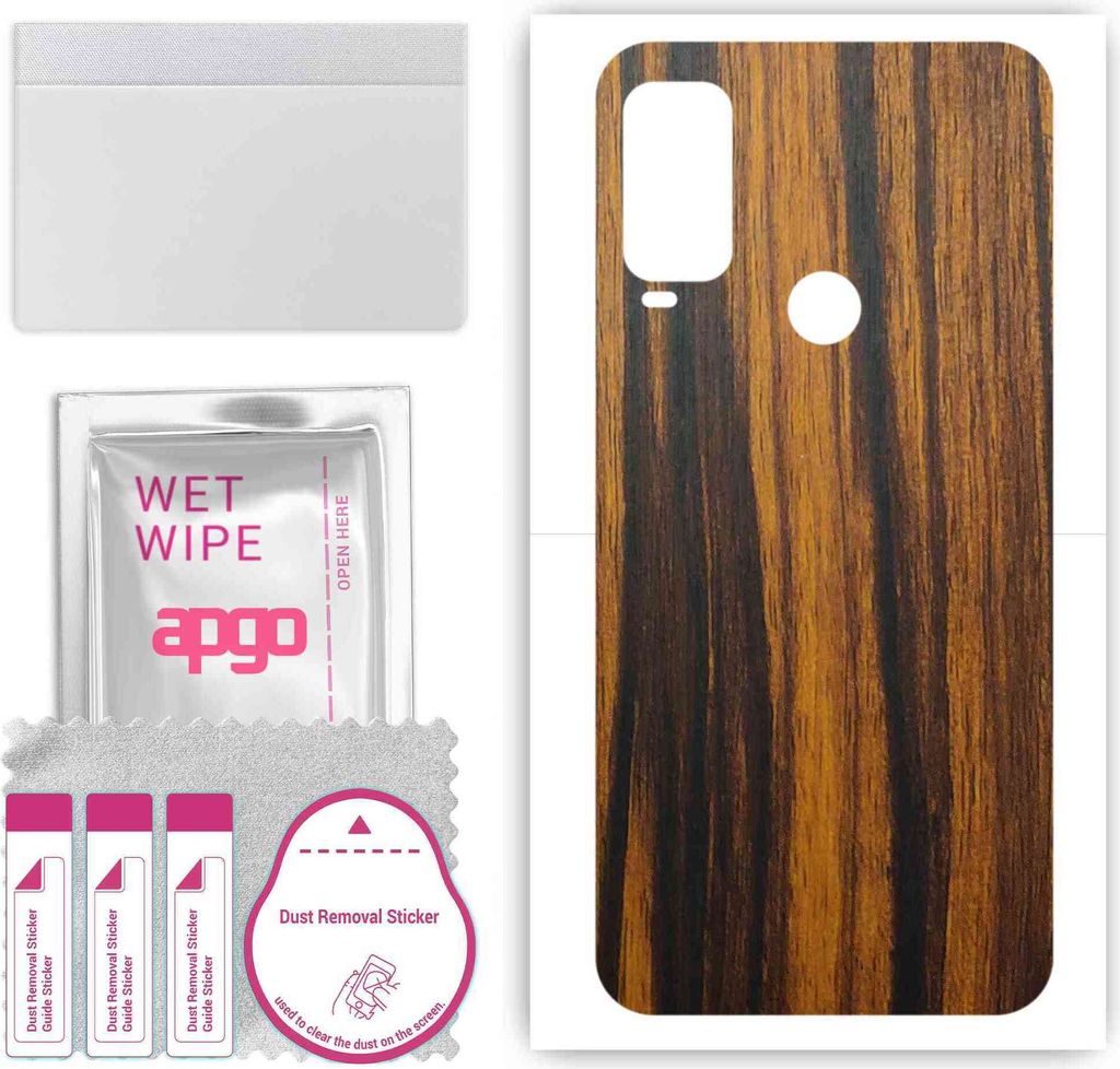 apgo Rückseite Schutzfolie, Skin, kompatibel mit Alcatel 1L Pro, Hinten Displayschutzfolie aus Vinylfolie, kratzfest, einfache Montage - Tigerwood