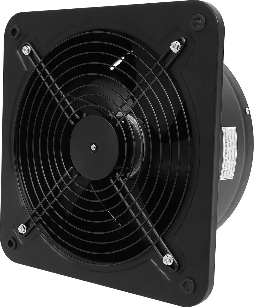 Ventilateur d'extraction 150W noir avec débit d'air de 2850 m³/h