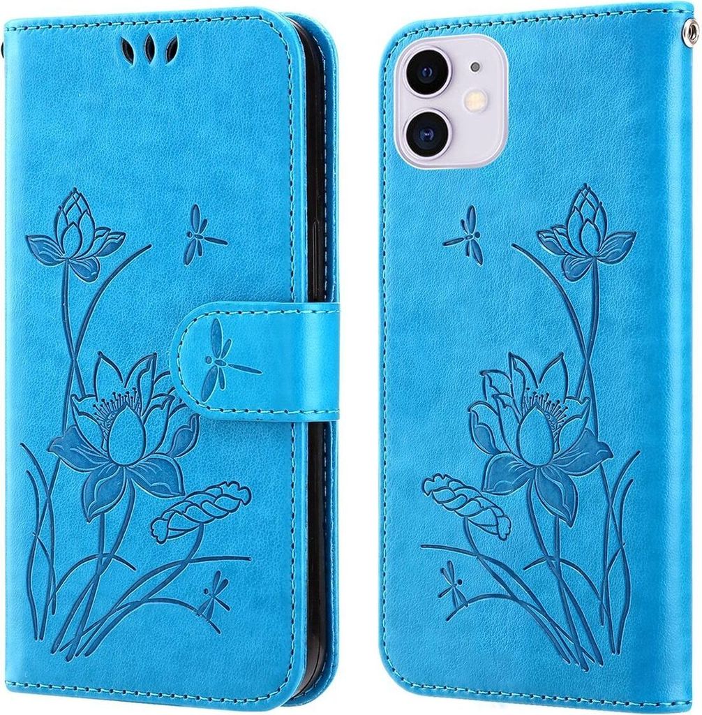 König Design Hülle kompatibel mit Apple iPhone 12 Mini Kunstleder Handyhülle - Handy Case Blau