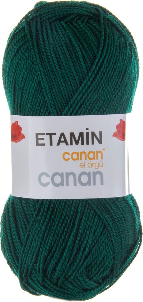 30g Canan Etamin uni Häkelgarn Strickgarn Amigurumi-Wolle , Farbe:E-105 dunkelgrün