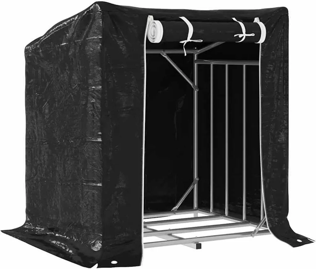 vidaXL Porta legna con copertura antipioggia 100x80cm | Acciaio Zincato