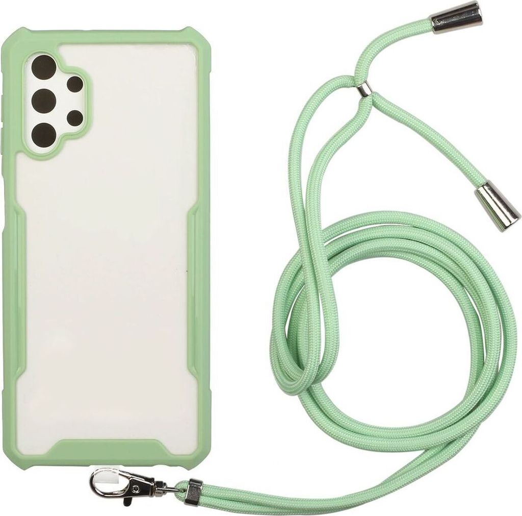 Handykette für Samsung Case Handyhülle Case mit Band Cover zum umhängen mit Kordel , Farbe:Hell-Grün, Modell wählen:Samsung Galaxy A52 5G