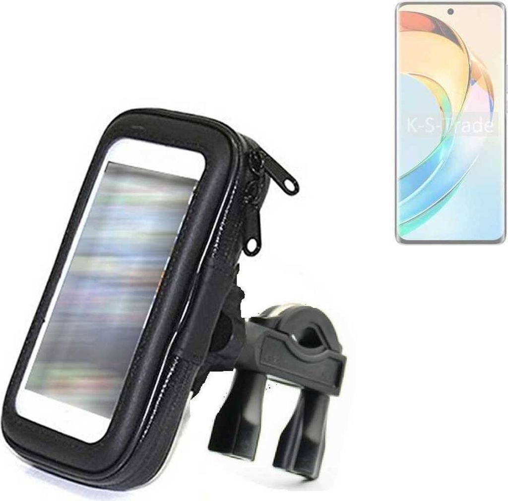 K-S-Trade Fahrrad-Halterung kompatibel mit Honor X9b Handy-Halterung Halter Lenkstange Fahrradhalterung Motorrad Bike Mount Wasserabweisend