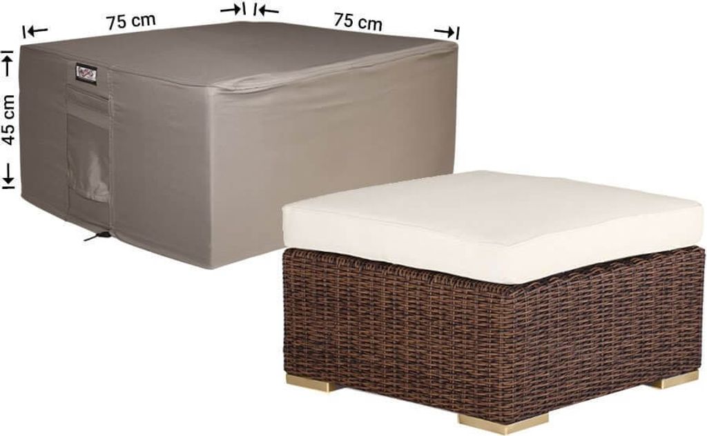 Raffles Covers Schutzhülle für Loungetisch 75 x 75 H: 45 cm | Atmungsaktiv | Wasserdicht | UV-beständig | Doppelnähte | Elastischer Kordelzug