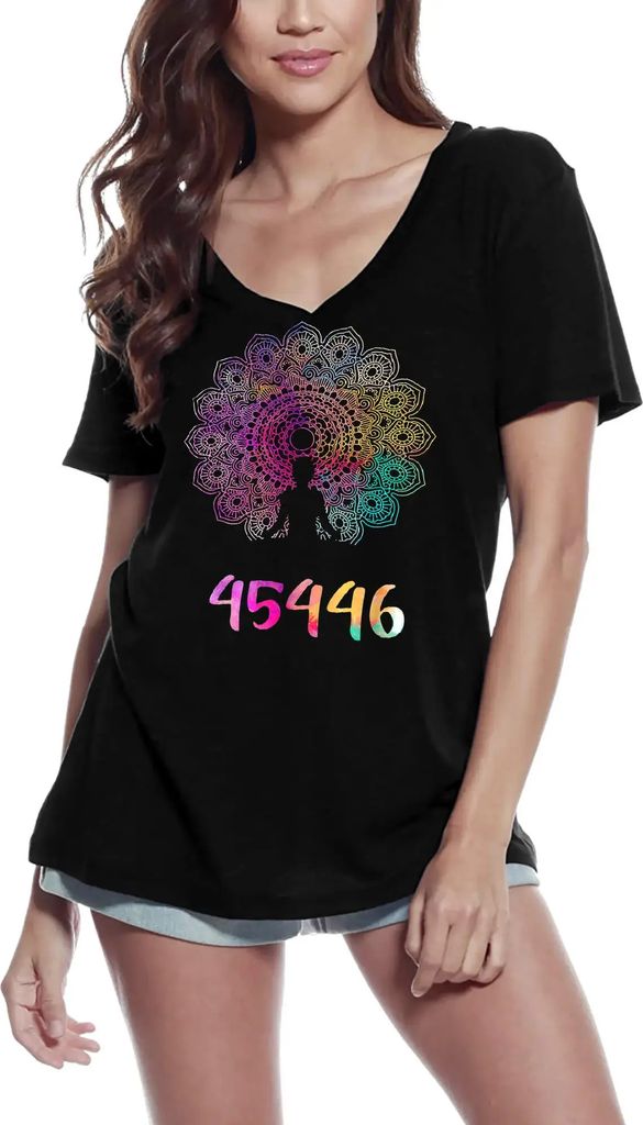 Damen Grafik T-Shirt V-Ausschnitt Yoga für die Gewinner Yoga Frieden – Yoga For The Winners Yoga Peace – Öko-Verantwortlich Vintage Jahrgang ...