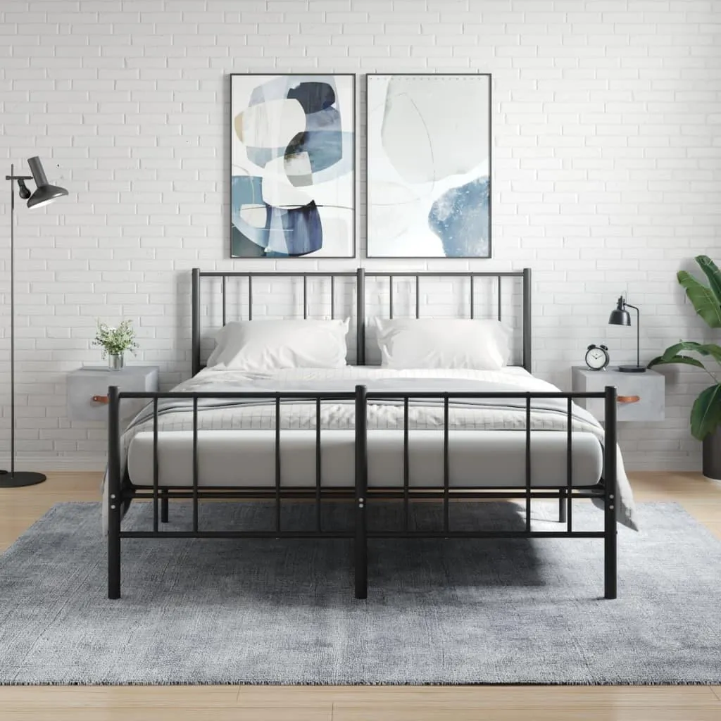 vidaXL Coppia Comodini a Muro Grigio Cemento 35x35x20 cm Moderni - 2