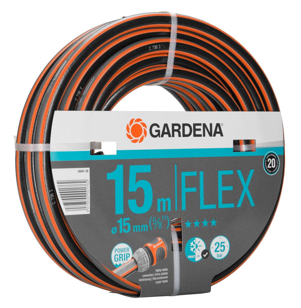 Gardena 18041-26, 15 m, Nad zemí, Šedá, Oranžová, 25 bar, Obrázek produktu 
