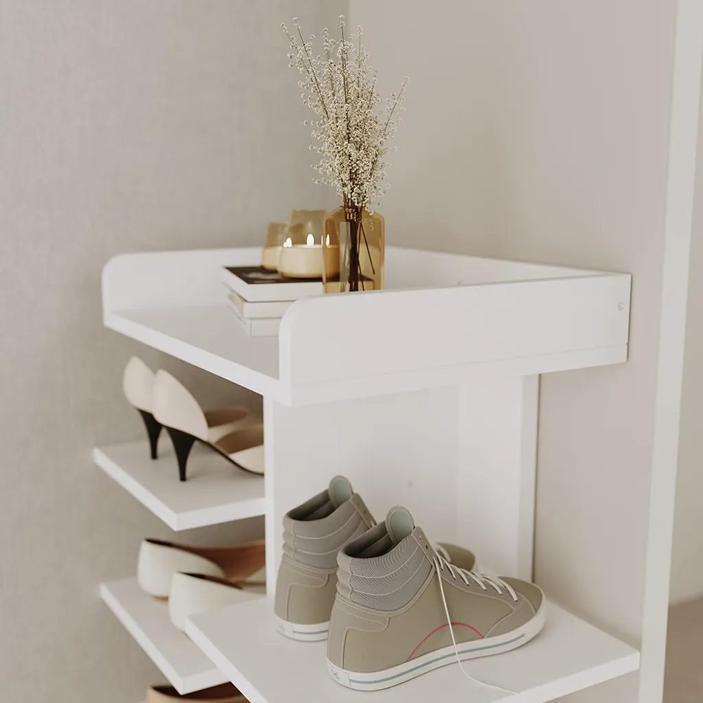 Meuble chaussures Vicco Stepy 10 compartiments compact blanc 45x114cm - 4