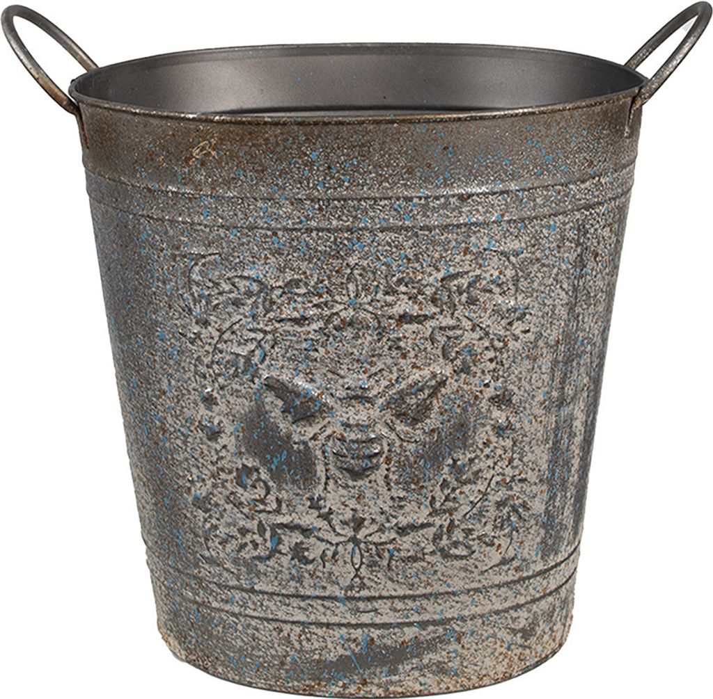 Clayre & Eef Blumentopf 35x22x32 cm Grau Metall
