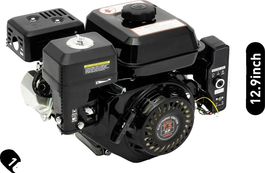 Moteur à essence 212cc monocylindre 4 temps 7,5 CV pour kart noir
