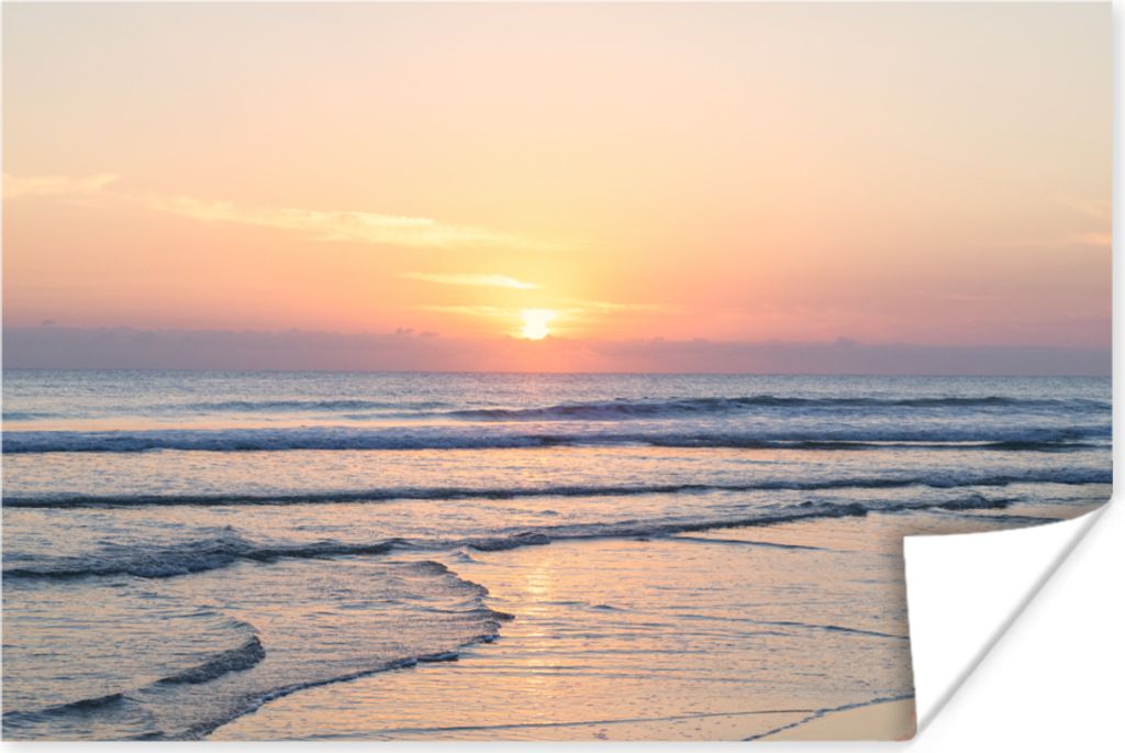 MuchoWow Poster Meer - Pastell - Sonne 120x80 cm - Bilder