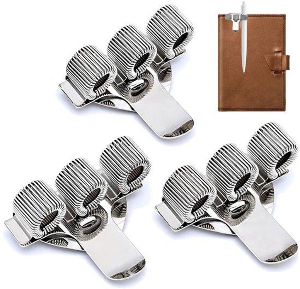 Verpackung mit 3 Hüllklammern, metallischer Hüllhalter, Hüllhalter für eine Schürze, Hüllhalter für eine Krankenschwester, Kugelschreiberhal...