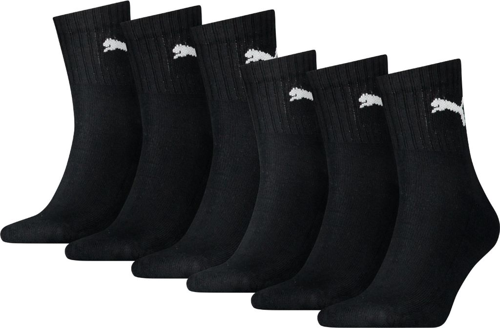 6 Paar Uni Puma Short Crew Sportsocken in Schwarz Größe Produktbild 