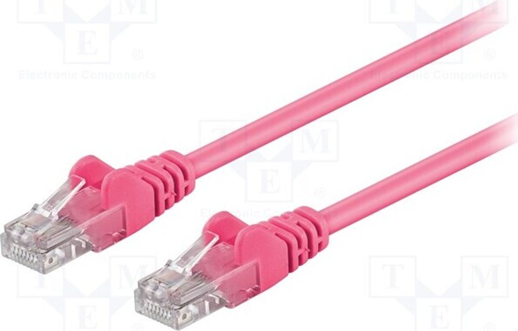 1x rosafarben 0,5m 5e PVC 2 95214 RJ45-Kabel