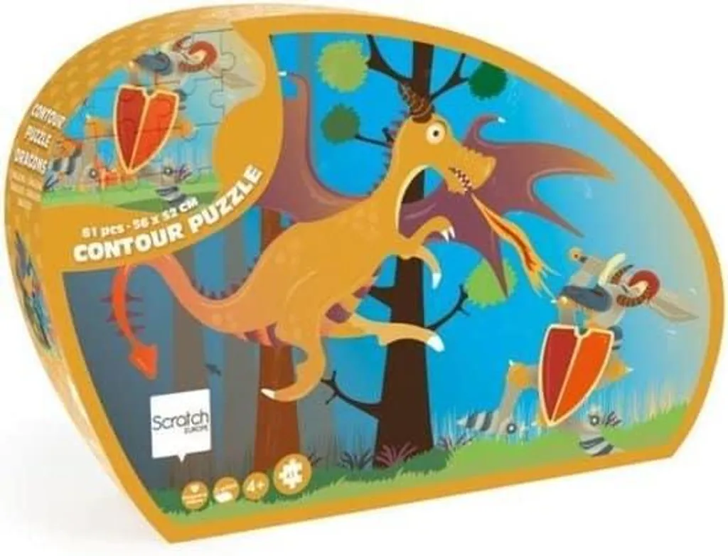 Puzzle à contours Dragon Scratch - Forme Spéciale et Couleurs Éclatantes - 3