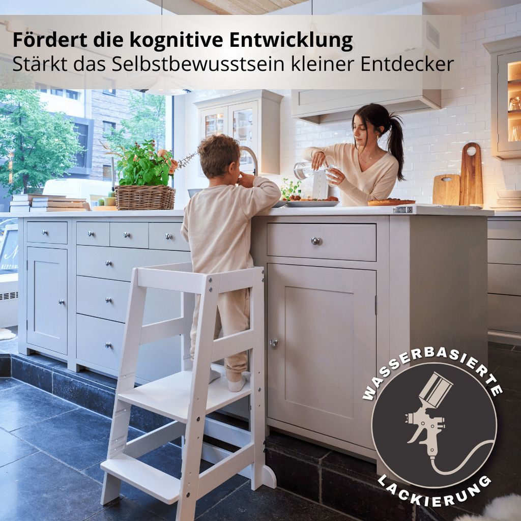 Lernturm NEO aus Buchenholz - Weiß -100% Produktbild 5