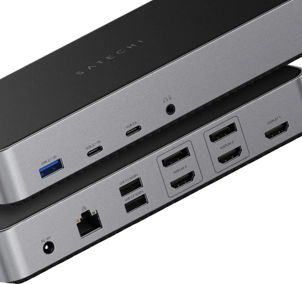 Solution Triple Écran 4K Satechi pour Ordinateur USB-C USB-A avec Câble - 12