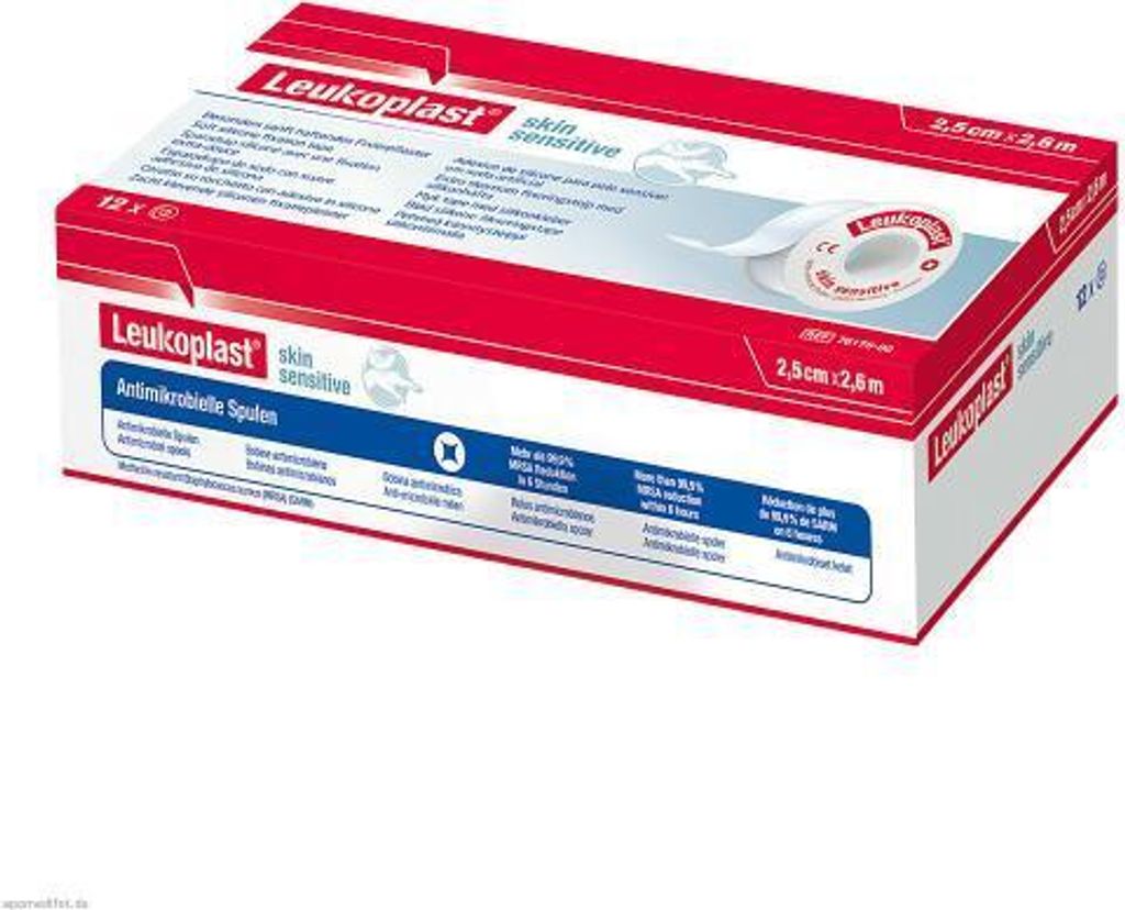 Leukoplast Skin Sensitive 2,5 cmx2,6 m sans protection. 12 Image du produit 