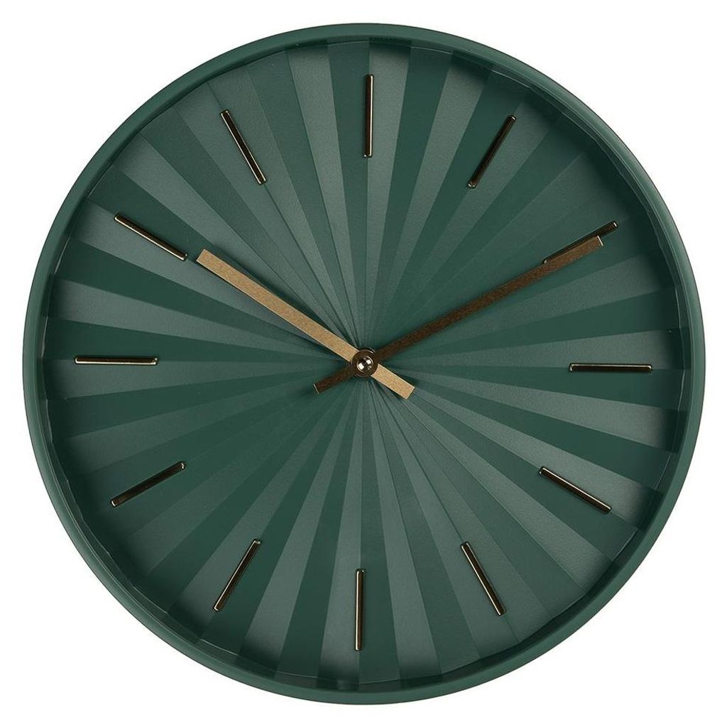 Clayre & Eef Wanduhr Ø 31x5 cm Grün Kunststoff