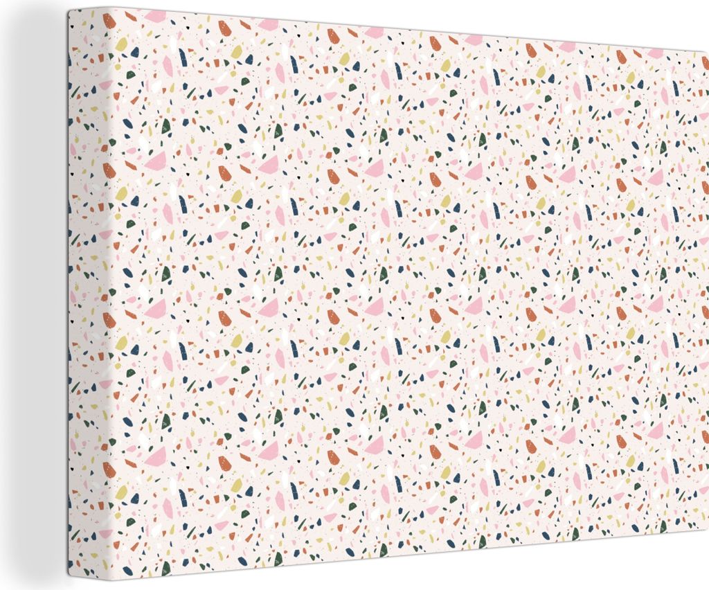 OneMillionCanvasses - Leinwandbilder - 150x100 cm, Lehm - Muster - Terazzo, Wandbilder Kunstdruck Wanddekoration - Foto auf Leinwand - Gemälde a...