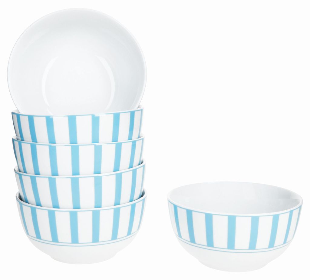 Split turquoise rayé 6x bol à céréales Ø14cm 400ml bol à Image du produit 