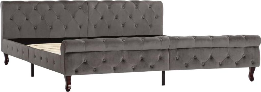 vidaXL Bettgestell Grau Samt 200x200 cm Produktbild 