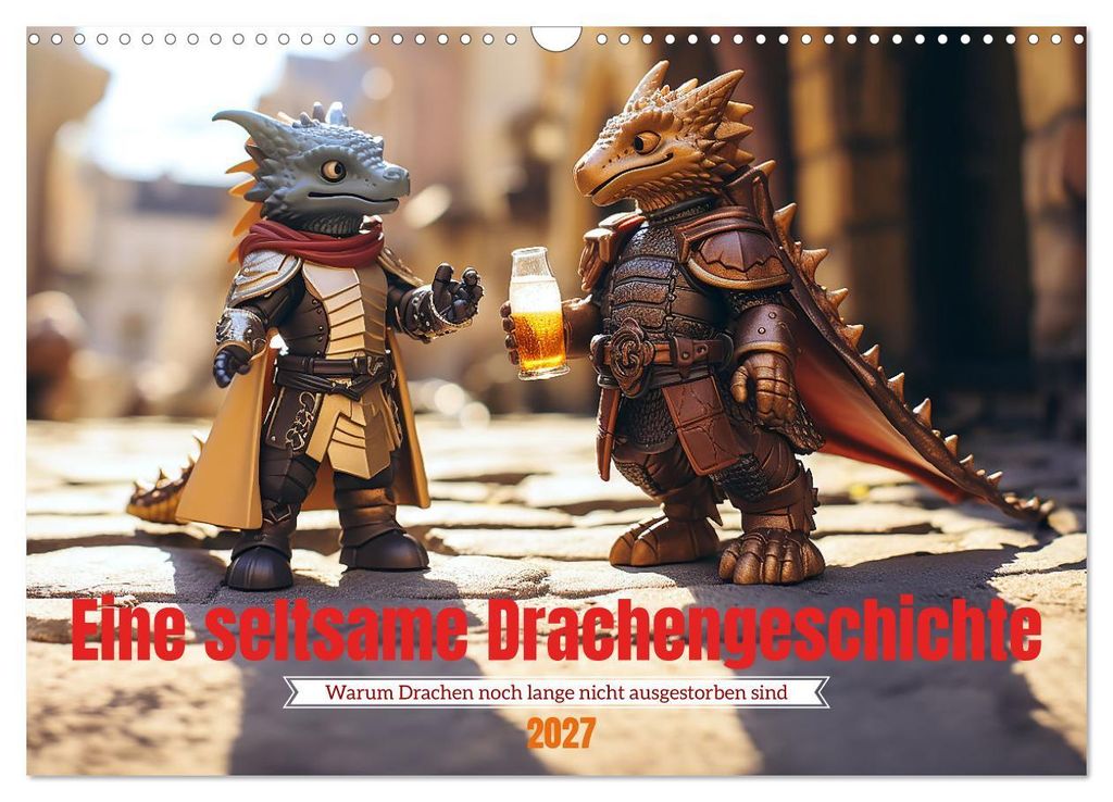 Eine seltsame Drachengeschichte (Wandkalender 2027 DIN A3 quer), CALVENDO Monatskalender