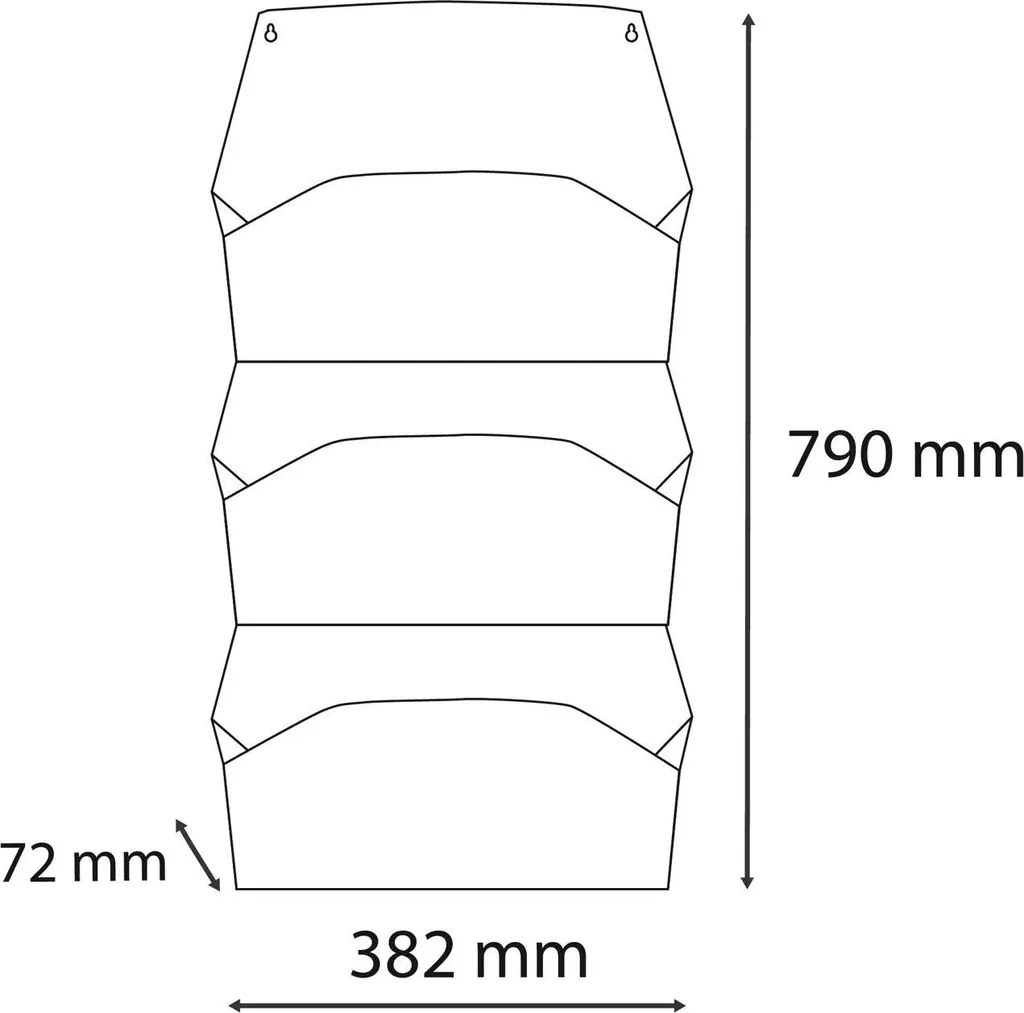 Exacompta 611303SETD Set de 3 compartiments trieurs muraux horizontaux