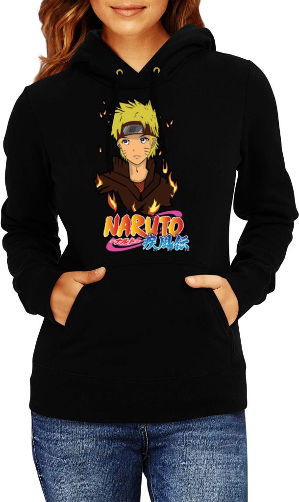 Damen Kapuzenpullover Japan Manga Comics Anime Naruto Uzumaki 02 Var-032 Naruto Uzumaki, Lady 2XL / Schwarz