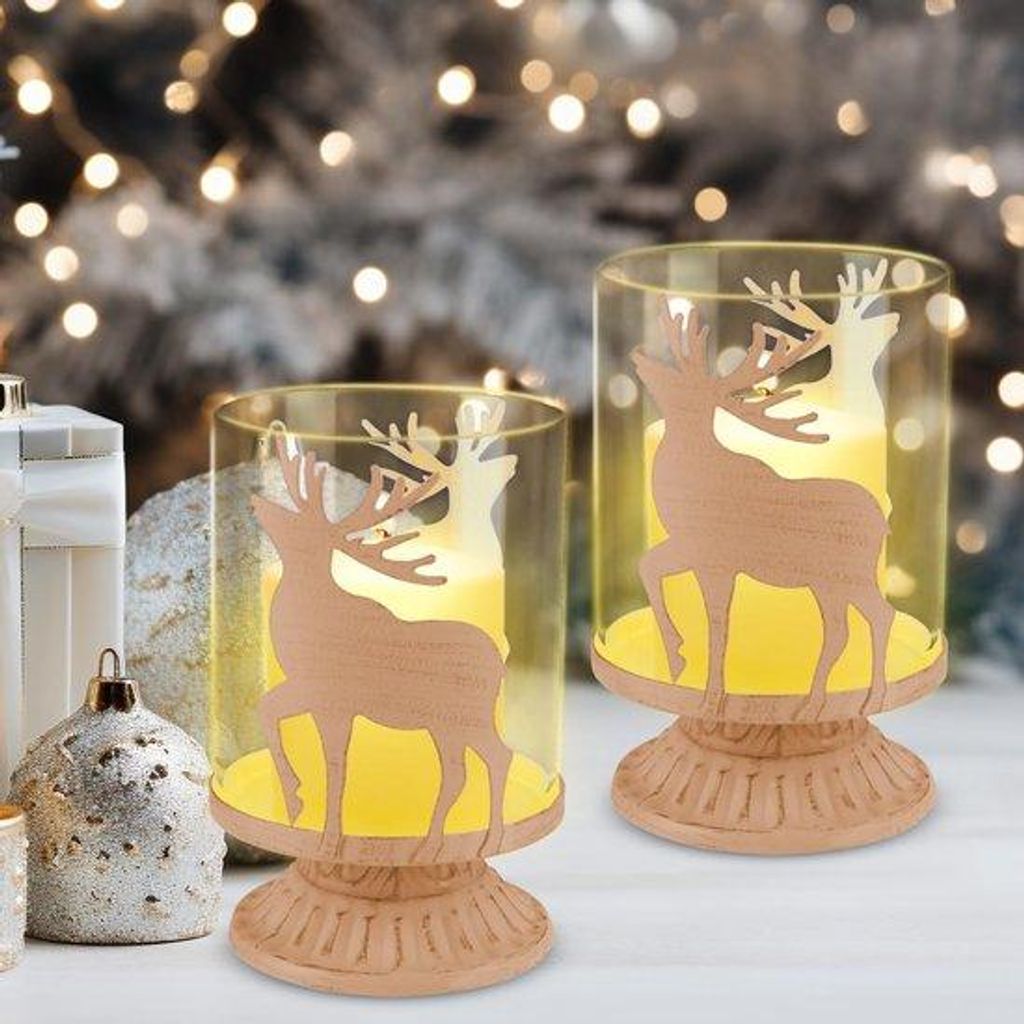Metallene Hirschkandelaar Dekoration für Weihnachten