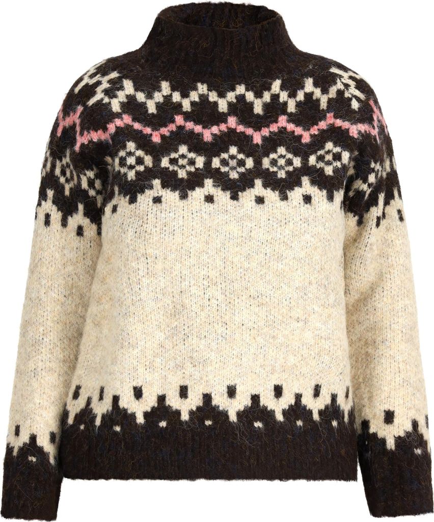 Jalene damen pullover - grau schwarz mehrfarbig, M/L