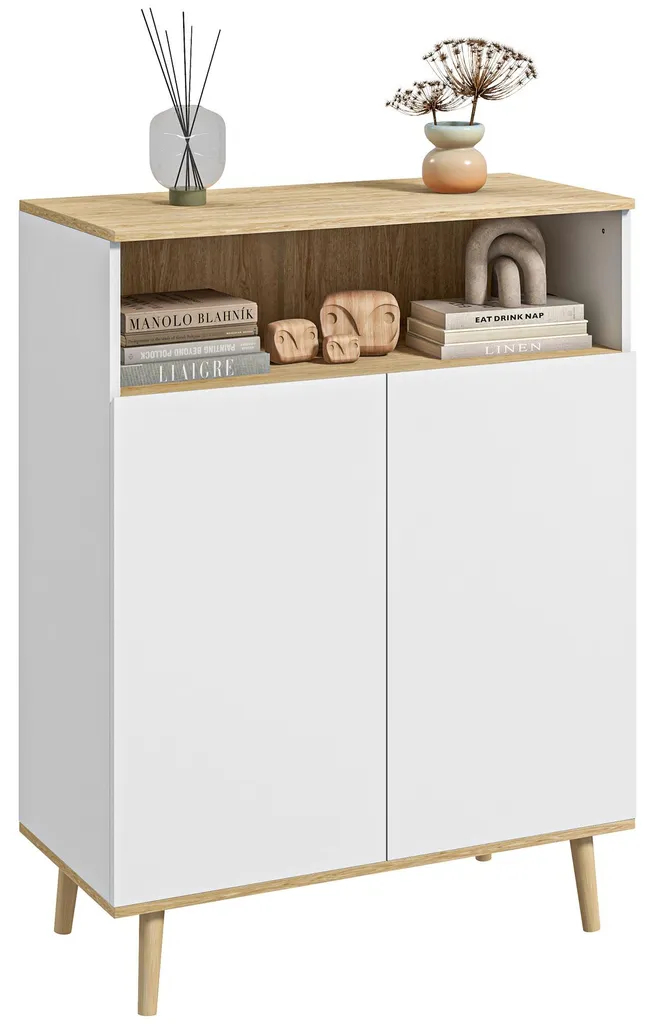 Buffet scandinave 2 portes blanc : fini le désordre dans votre salon