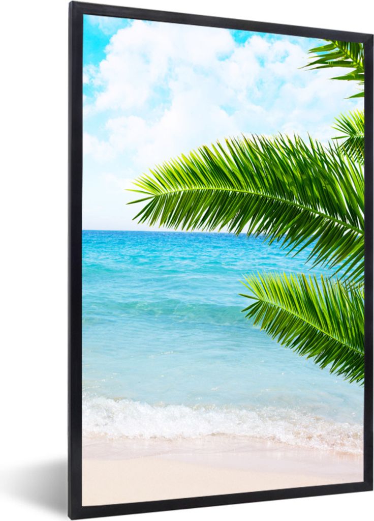 MuchoWow Gerahmtes Poster Tropisch - Blätter - Grün 20x30 cm - Poster mit Schwarzem Bilderrahmen Wandposter Rahmen Foto Bilder - Drucken - Bild...