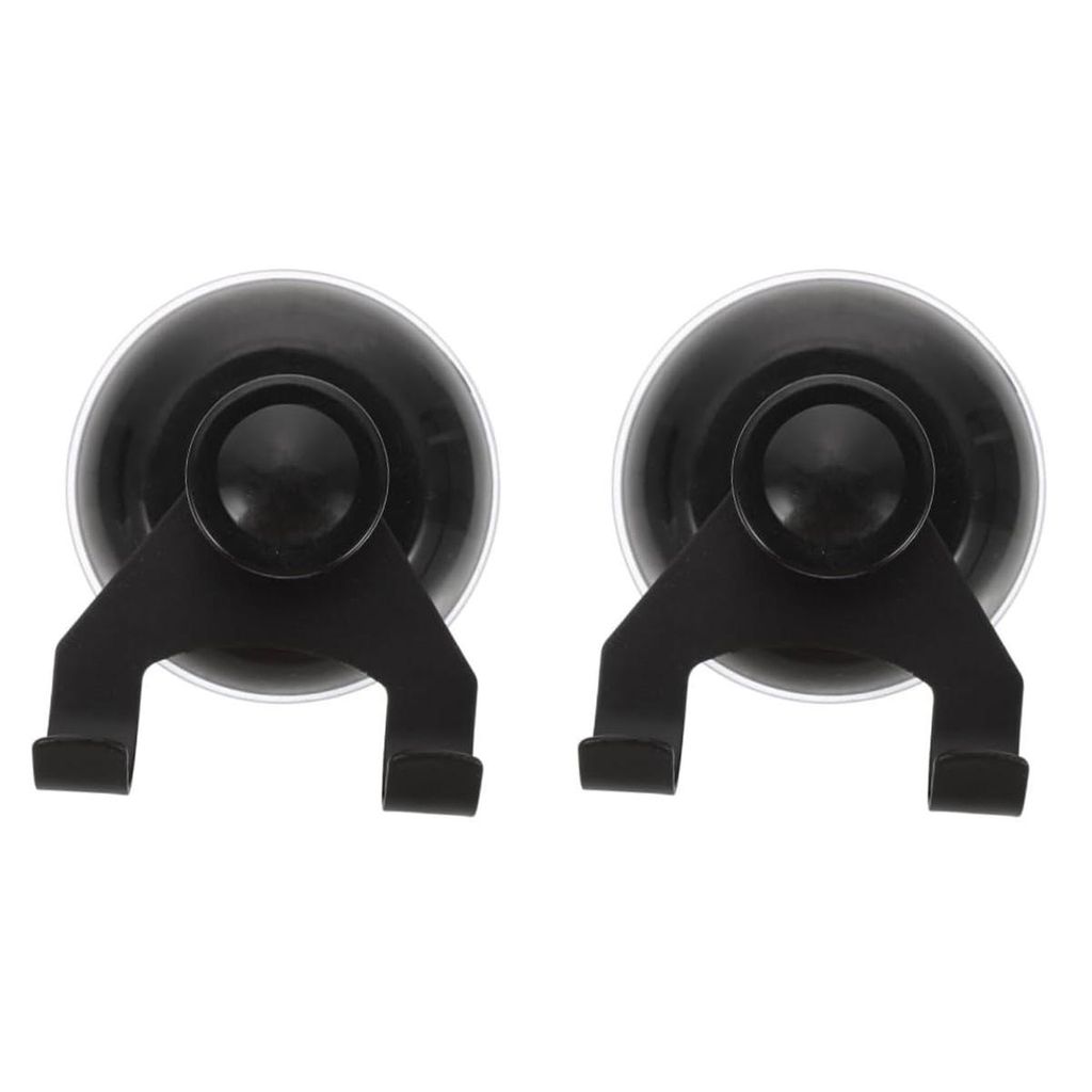 2er Set Badezimmer Saugnapf-Haken ohne Bohren,mit Haken Edelstahl Handtuchhaken,Wandhaken aus Silikon & Edelstahl, Schwarz