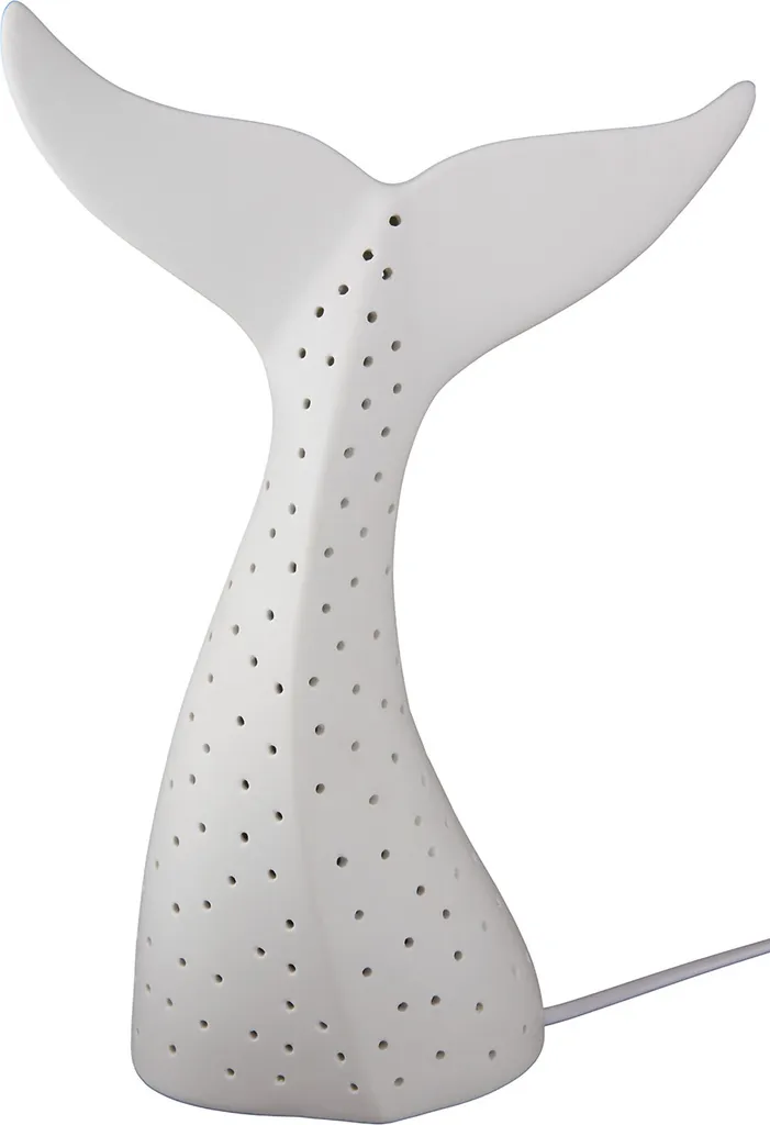 Grande lampe décorative Flosse 30cm porcelaine blanche forme nageoire