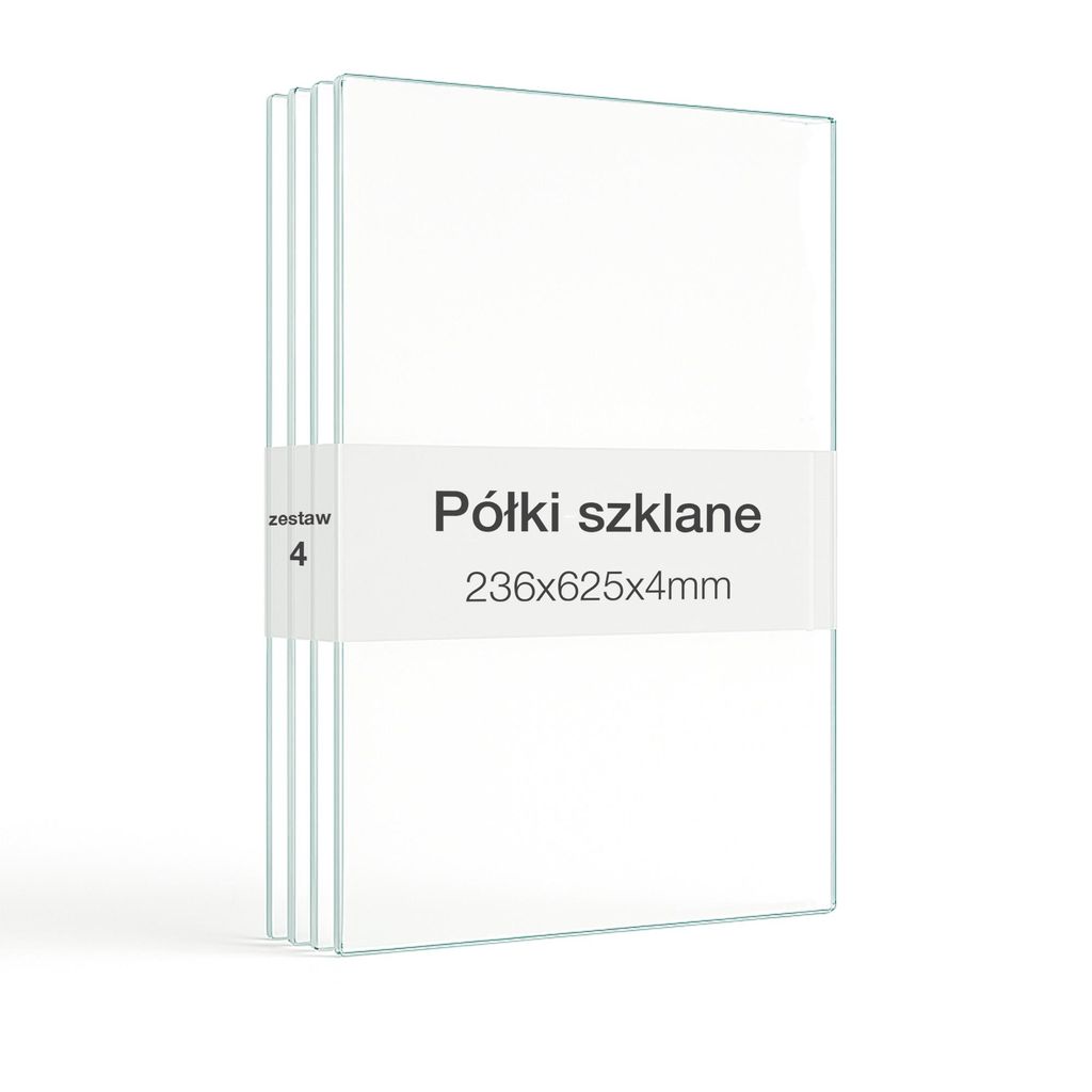 K-Möbel Zestaw 4 szklanych półek Szklana półka na 2 TRG. Zdjęcie produktu 