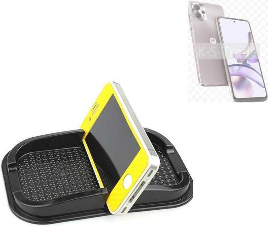 K-S-Trade Auto Anti Rutsch Matte Smartphone-Halter kompatibel mit Motorola Moto G13 Haft Pad Armaturenbrett Handy-Halterung Silikon