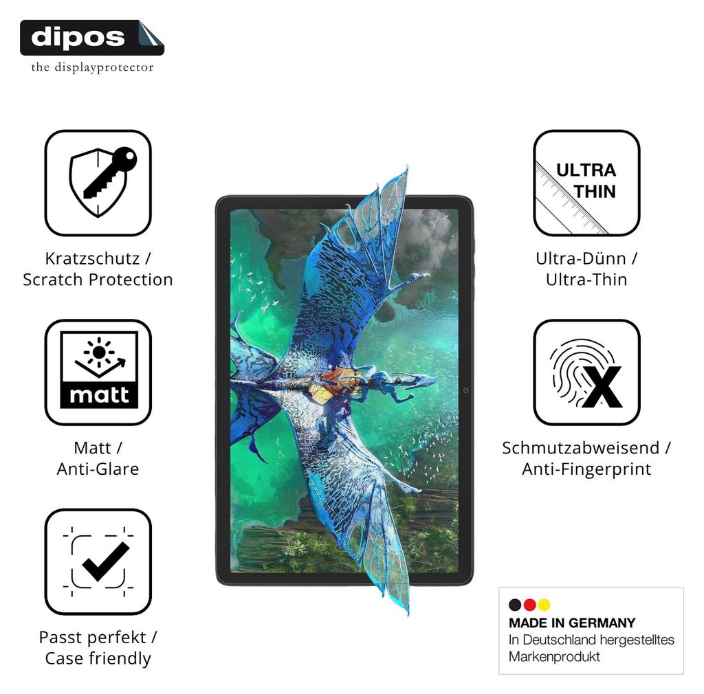 2x Schutzfolie für VekfulPC T20 matt Displayschutzfolie Folie Display Schutz dipos