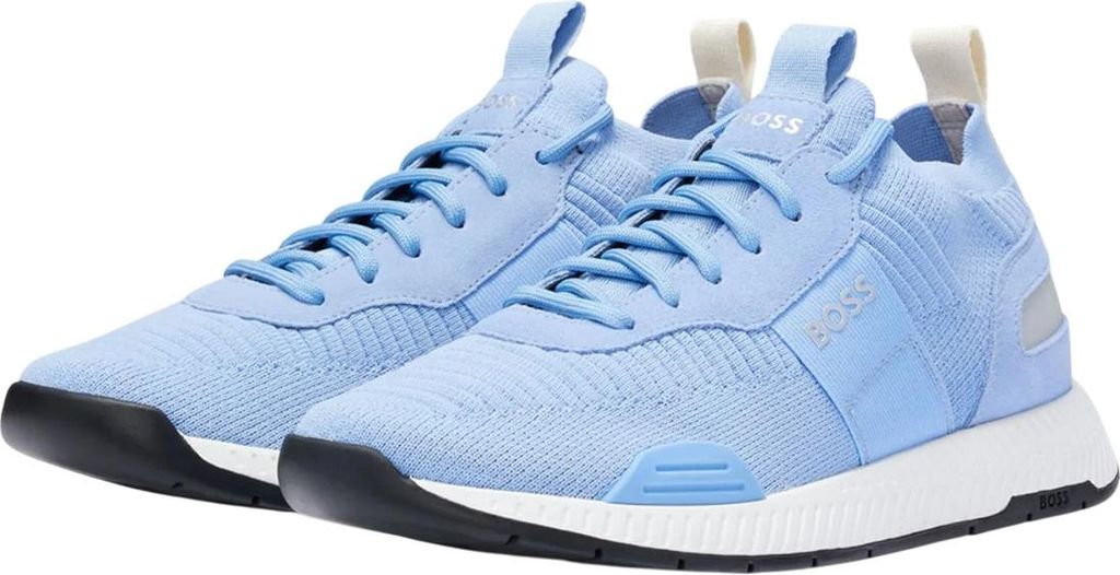 Boss - Herren Sneaker "Titanium", Wildleder-Panel GT5310 (38 EU) (Hellblau)
