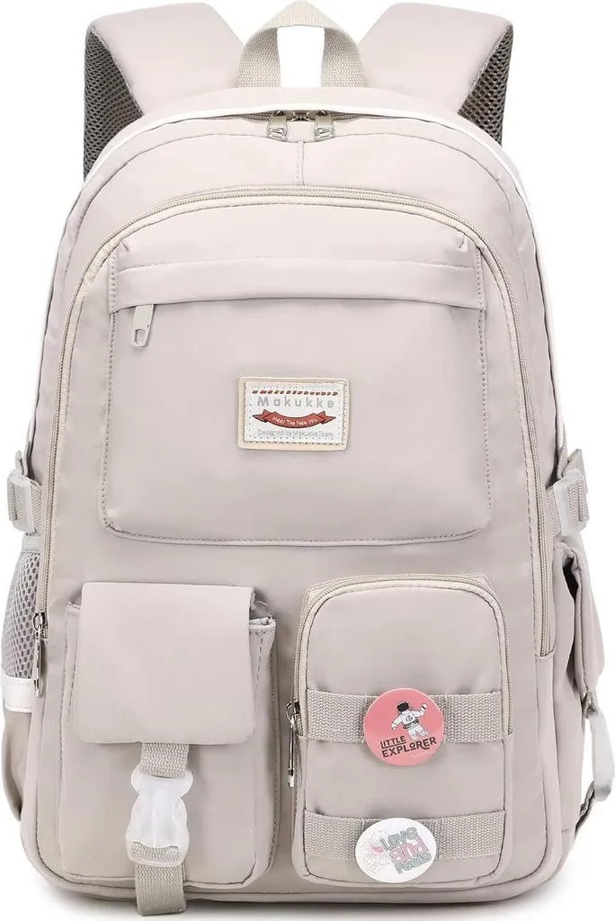 Sac à dos scolaire Gris ergonomique pour ado fille style Anime Manga