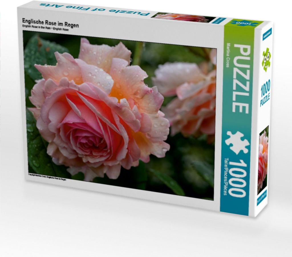 Calvendo Englische Rose im Regen 1000 Teile Puzzle quer 640x480mm, Cross Martina; 7310572