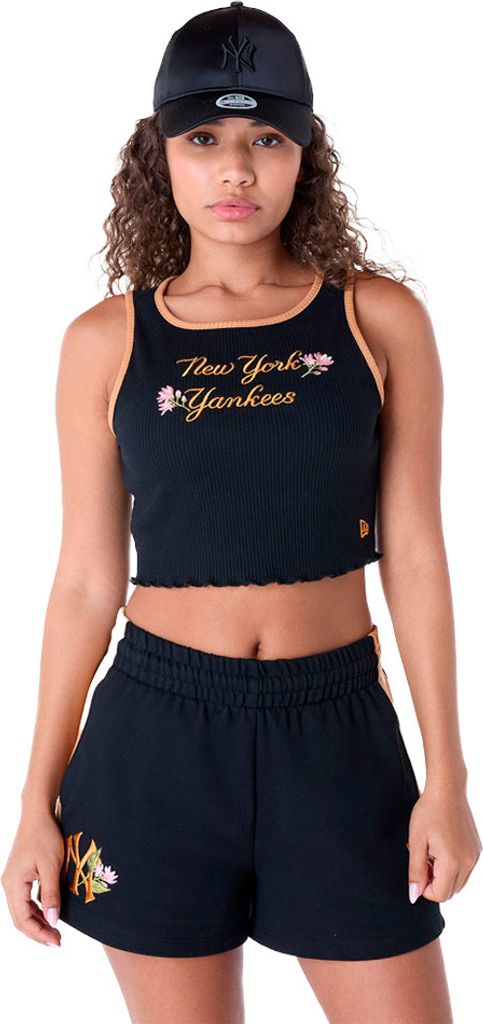 New Era Mlb Floral Rib New York Yankees ärmelloses T-shirt Blau,Schwarz L Frau Blau,Schwarz L