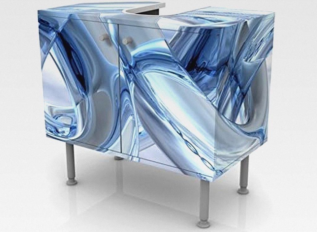 Waschbeckenunterschrank 2 Türen Motiv höhenverstellbar mit Füßen - 60er Breite - originell Modern Unterschrank dekorativ Bad Gäste WC Möbel m...