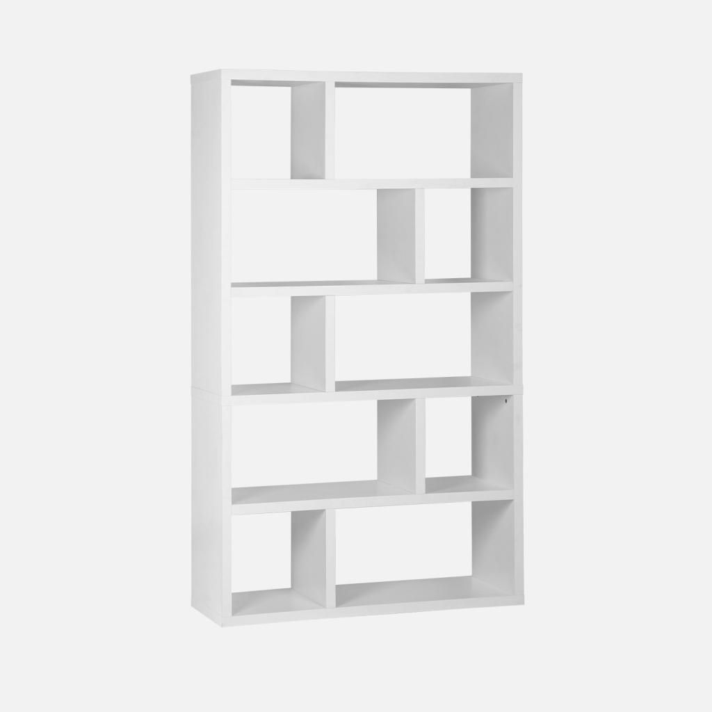 sweeek - Asymmetrisches Bücherregal im Holzlook 5 Ebenen 10 Produktbild 