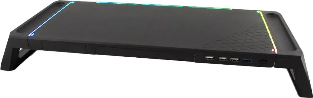 Support Écran pour Bureau Gaming avec LED RGB et Gestion de Périphériques