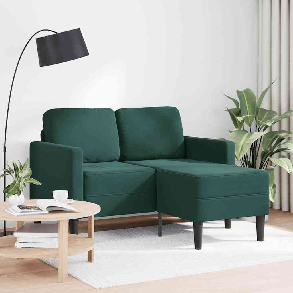 Möbel 2-Sitzer-Sofa mit Chaiselongue L-Form Dunkelgrün 125 cm Samt - Klassische Sofas 4107071