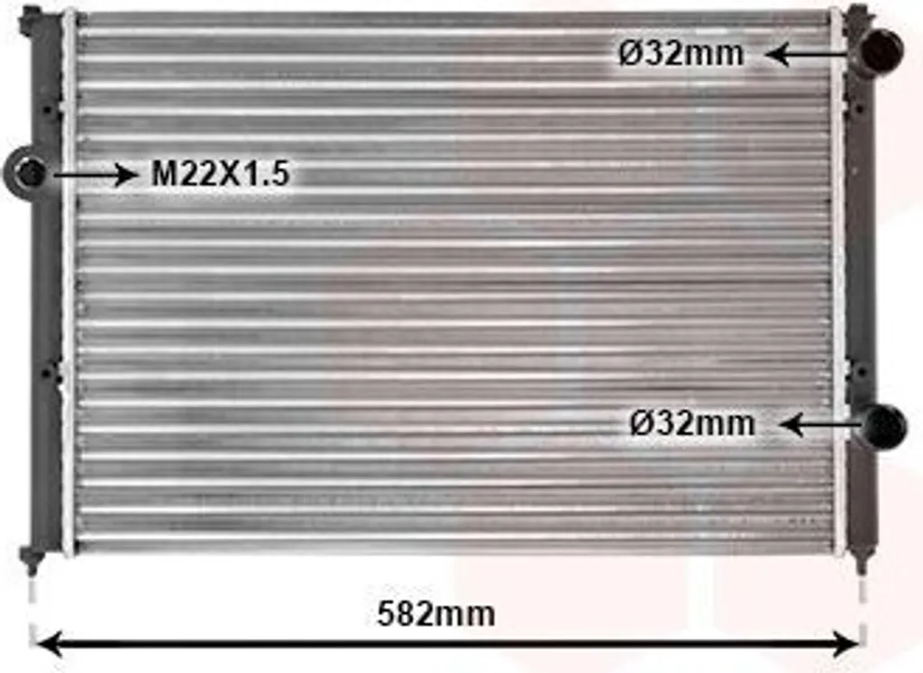 Refroidisseur d'eau Van Wezel pour VW Passat et Variant 1.6-2.0 16V